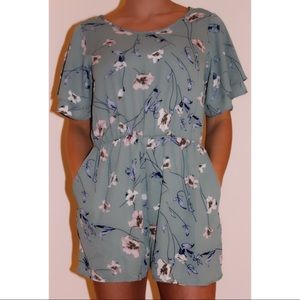 Short Sleeve Floral Romper
